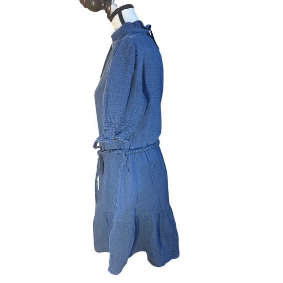 Gap Crinkle Gauze Denim Mini Dress nwt small petite summer winter fall spring - Picture 11 of 13